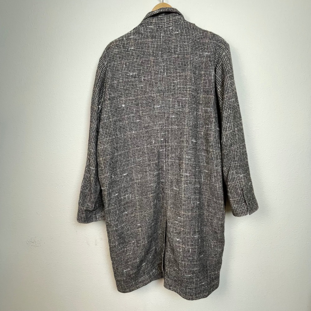 Brochu Walker Mondrian Coat Tweed Herringbone Long Coat Jacket Women's Size L - Picture 7 of 9